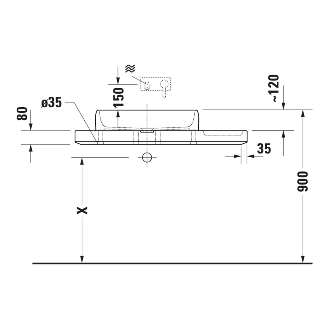 Duravit Set console lavabo Qatego 100x41x90 cm, avec console, Lavica poli