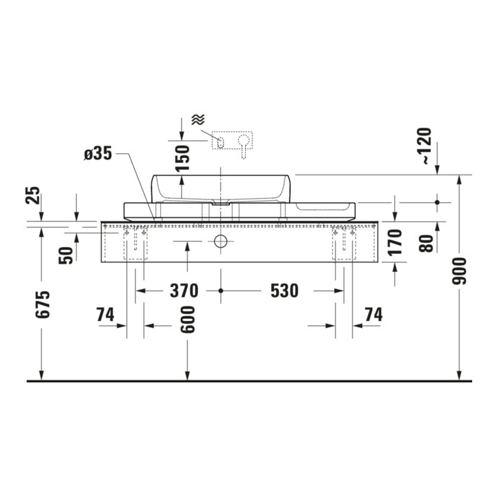 Duravit Set console lavabo Qatego 100x41x90 cm, avec console, Lavica poli
