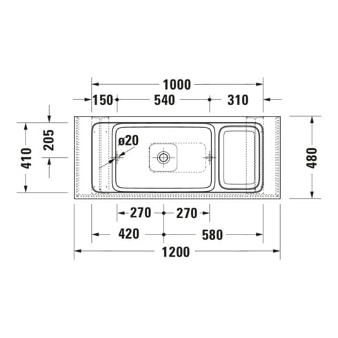 Duravit Set console lavabo Qatego 100x41x90 cm, avec console, Lavica poli