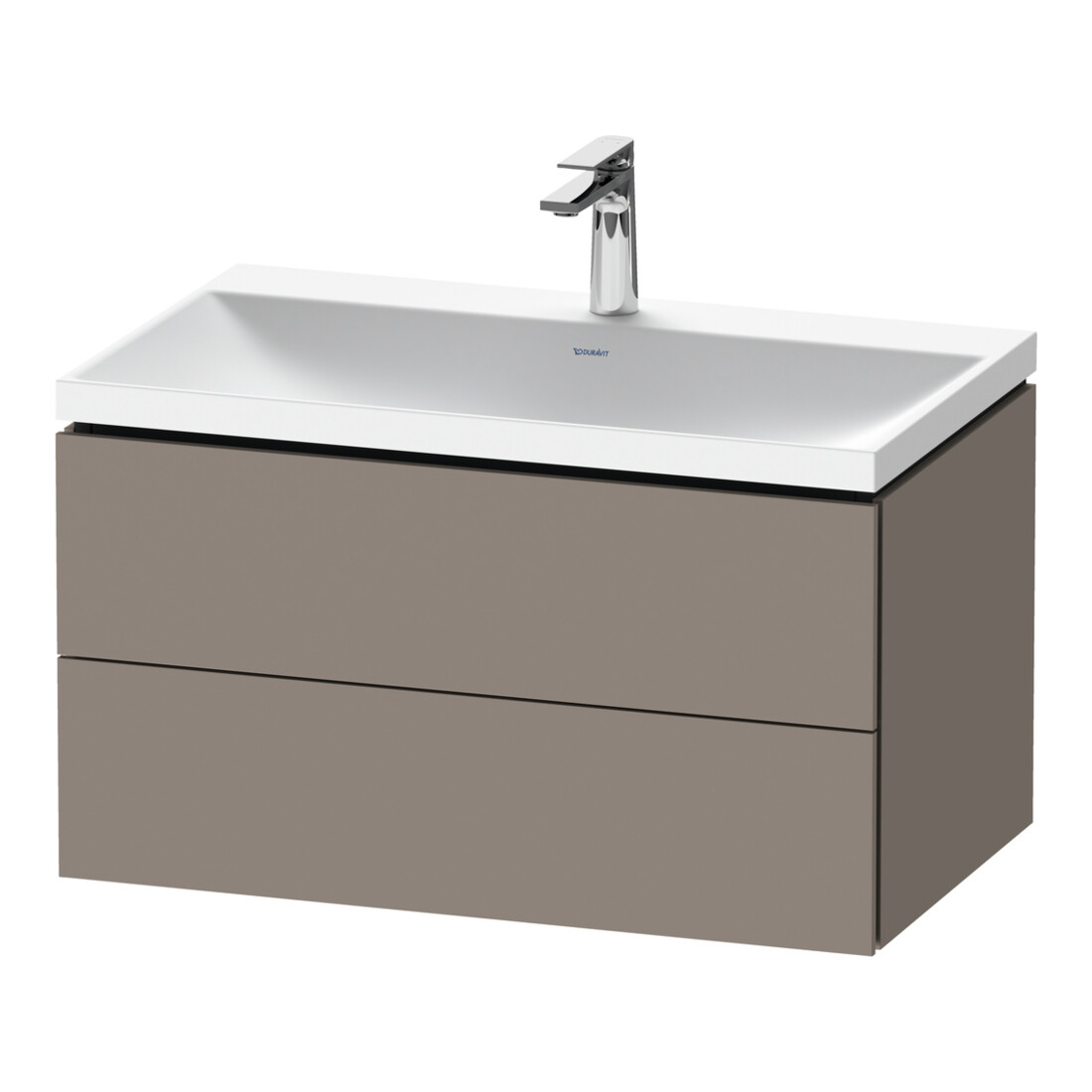 Duravit Set de meubles L-Cube 80x48x48 cm, avec robinetterie, base mate, 2 tiroirs