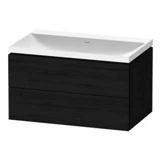 Duravit Set de meubles L-Cube 80x48x48 cm, sans robinet, blanc œuf, 2 tiroirs