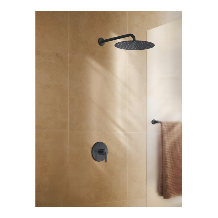 Duravit Set de montage Balcoon Mitigeur douche encastré, 2 sorties, rond, noir mat