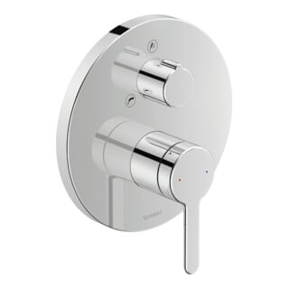 Duravit Set de montage C.1 Mitigeur monocommande baignoire encastré, rond, avec inverseur, chrome