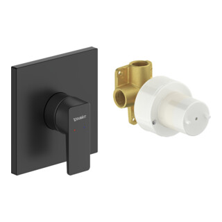 Duravit Set de montage complet Manhattan Mitigeur douche encastré, noir mat