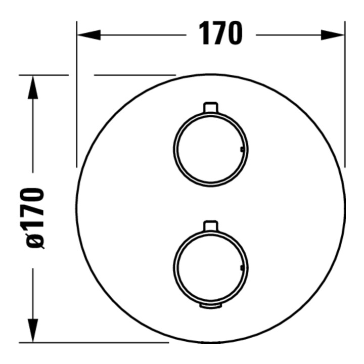 Duravit Set de montage complet UP-THM, rosace ronde, acier inoxydable brossé