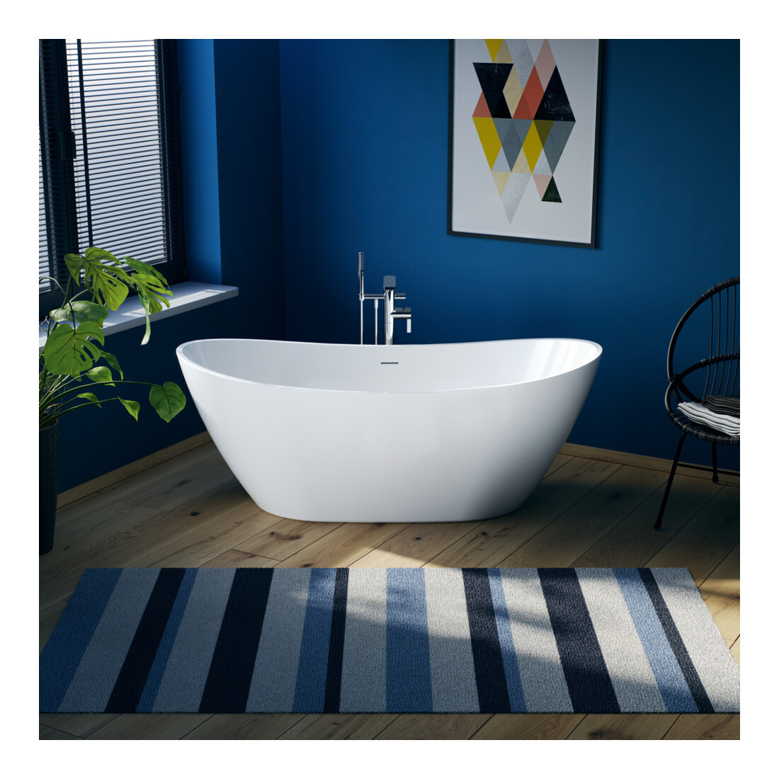 Duravit Set de montage D-Neo Mitigeur monocommande baignoire encastré, sur pied, chrome