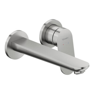 Duravit Set de montage prêt à l’emploi Wave Mitigeur lavabo mono-commande, bec 202 mm, ES brossé