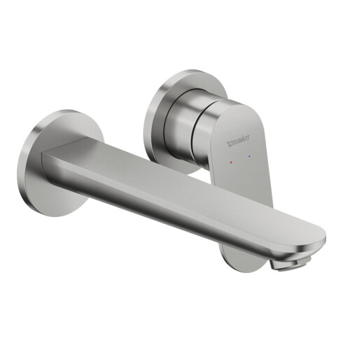 Duravit Set de montage prêt à l’emploi Wave Mitigeur lavabo mono-commande, bec 202 mm, ES brossé
