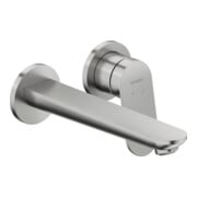 Duravit Set de montage prêt à l’emploi Wave Mitigeur lavabo mono-commande, bec 202 mm, ES brossé