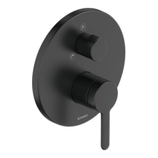 Duravit Set de montage prêt C.1 Mitigeur bain encastré, rond, avec inverseur, noir mat