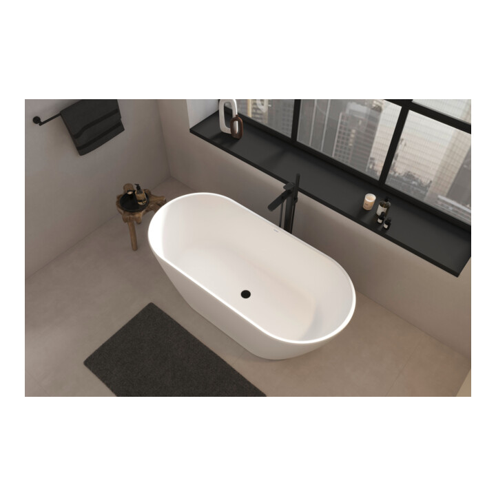 Duravit Set de montage Wave Mitigeur monocommande baignoire au sol, noir mat