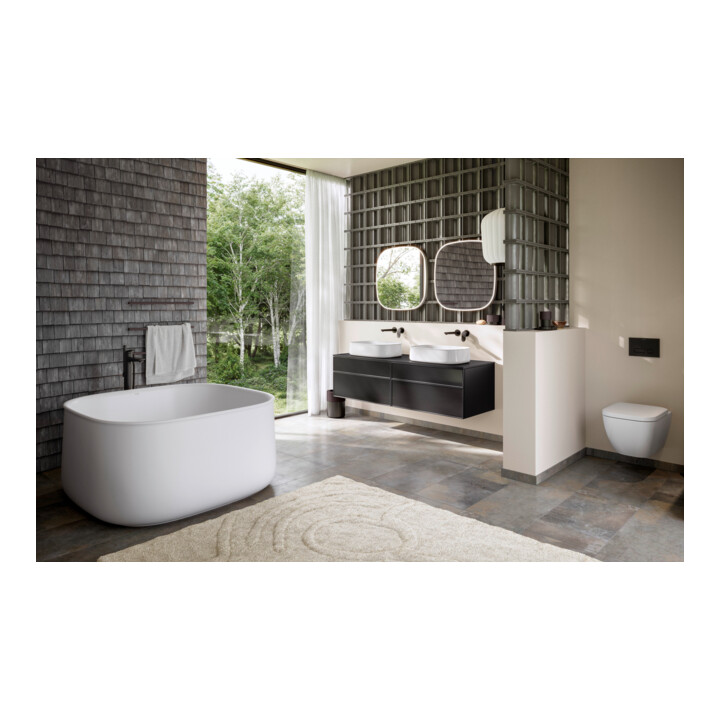 Duravit Set de montage Wave Mitigeur monocommande baignoire au sol, noir mat