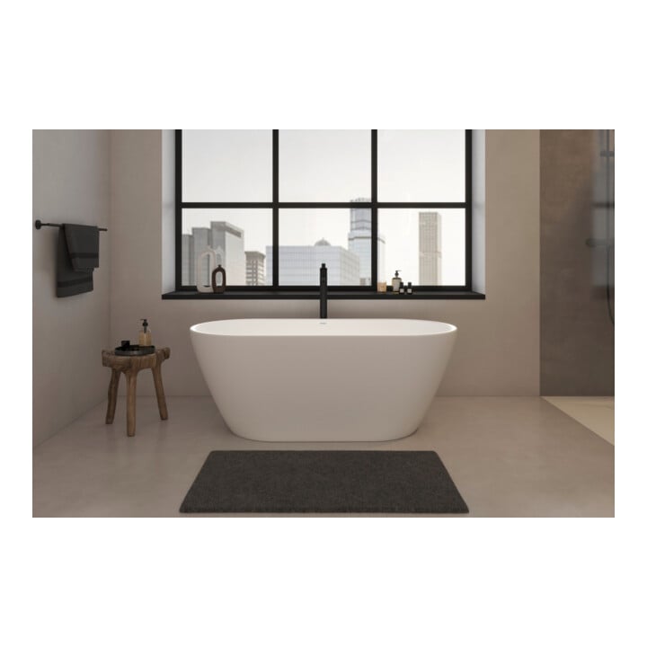 Duravit Set de montage Wave Mitigeur monocommande baignoire au sol, noir mat