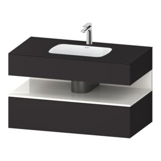 Duravit Set meuble lavabo encastré Qatego 100x55x60 cm, blanc/gris mat, console