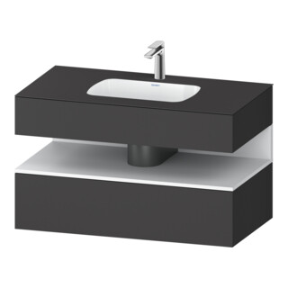Duravit Set meuble lavabo encastré Qatego 100x55x60 cm, blanc mat avec console