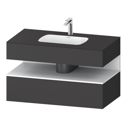 Duravit Set meuble lavabo encastré Qatego 100x55x60 cm, blanc mat avec console