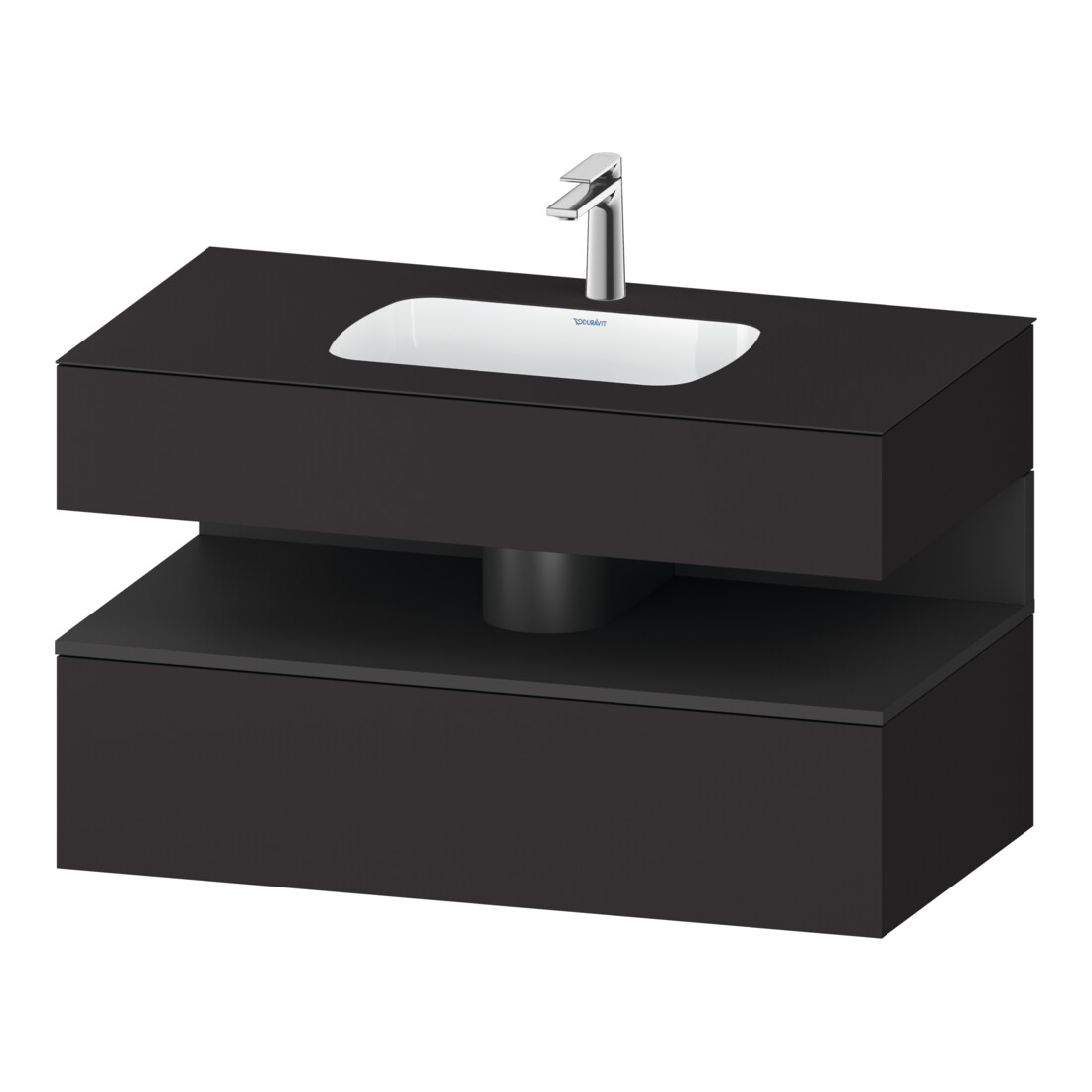 Duravit Set meuble lavabo encastré Qatego 100x55x60 cm, gris m/Gr mat, console