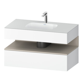 Duravit Set meuble lavabo encastré Qatego 100x55x60 cm, T mat/blanc, sous-meuble console