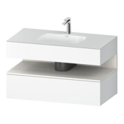 Duravit Set meuble lavabo encastré Qatego 100x55x60cm, blanc mat, Kon-WTU, niche