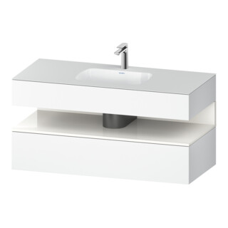 Duravit Set meuble lavabo encastré Qatego 120x55x60cm, blanc brillant/mat, console