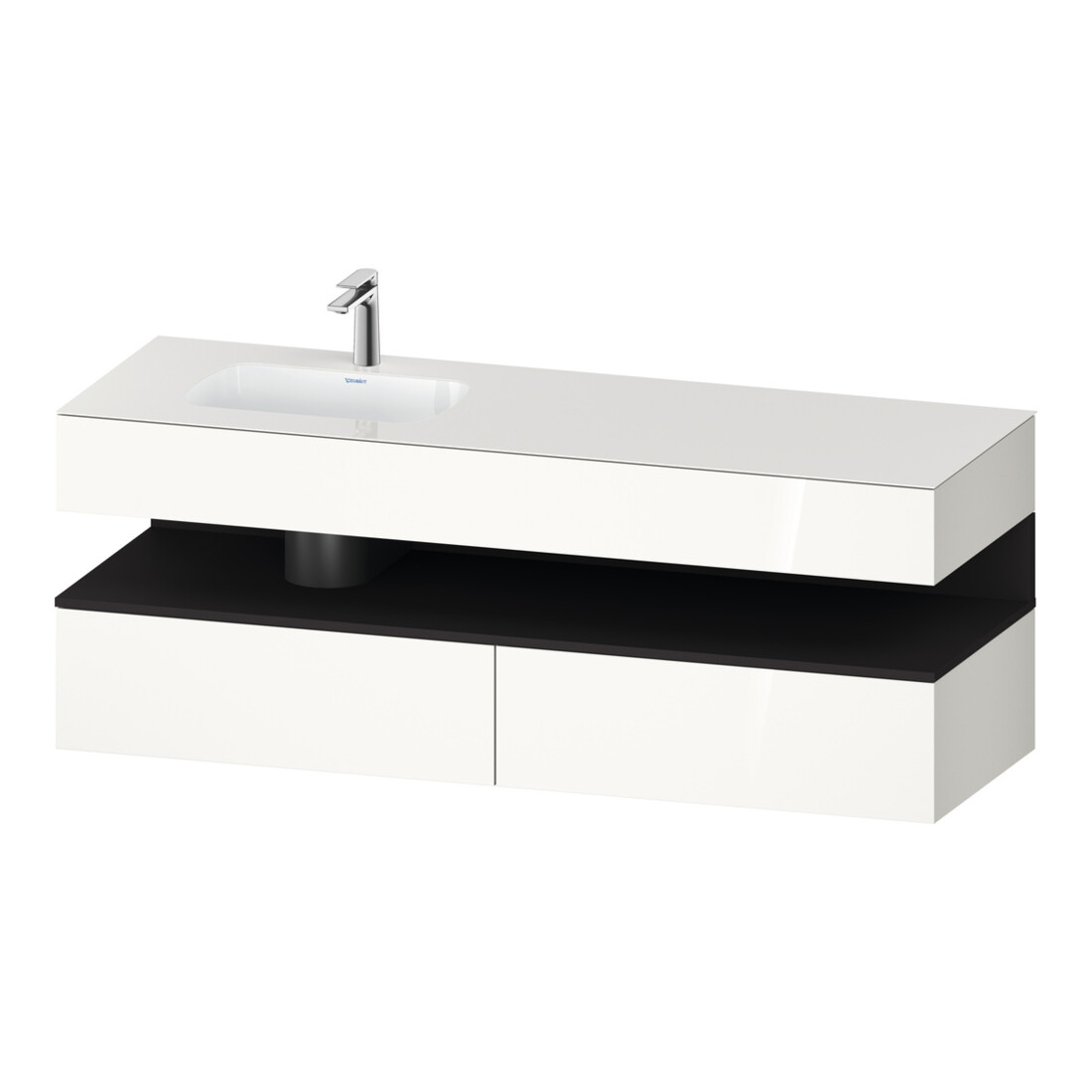 Duravit Set meuble lavabo encastré Qatego 160x50x60cm, Kon-WTU, B, B l, gris m/blanc g