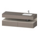 Duravit Set meuble lavabo encastré Qatego 160x50x60cm, Kon-WTU, Droit, Taupe mat/bois bas-1