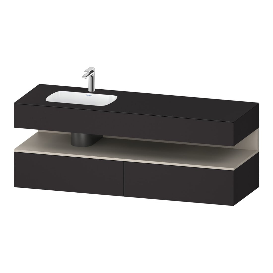 Duravit Set meuble lavabo encastré Qatego 160x50x60cm, Kon-WTU, L l, P m/Grap mat
