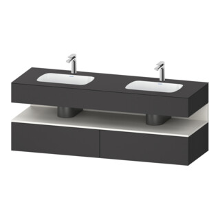 Duravit Set meuble lavabo encastré Qatego 160x55x60 cm, Kon-WTU, blanc mat/graphite