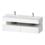 Duravit Set meuble lavabo encastré Qatego 160x55x60cm, sous-lavabo console, blanc hgl/blanc ma