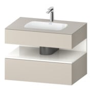 Duravit Set meuble lavabo encastré Qatego 80x55x60 cm, blanc g/taupe m, Kon-WTU, niche