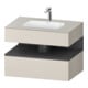 Duravit Set meuble lavabo encastré Qatego 80x55x60 cm, graphite/mat taupe, sous-lavabo console-1