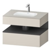 Duravit Set meuble lavabo encastré Qatego 80x55x60 cm, graphite/mat taupe, sous-lavabo console