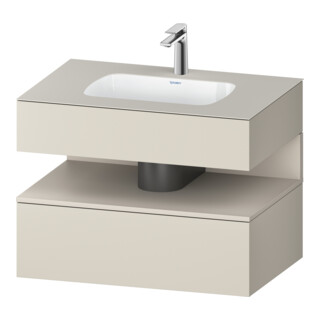 Duravit Set meuble lavabo encastré Qatego 80x55x60 cm, Tau mat, sous-lavabo console