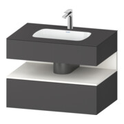Duravit Set meuble-lavabo encastré Qatego 80x55x60cm, blanc avec robinetterie, Kon-WTU, niche