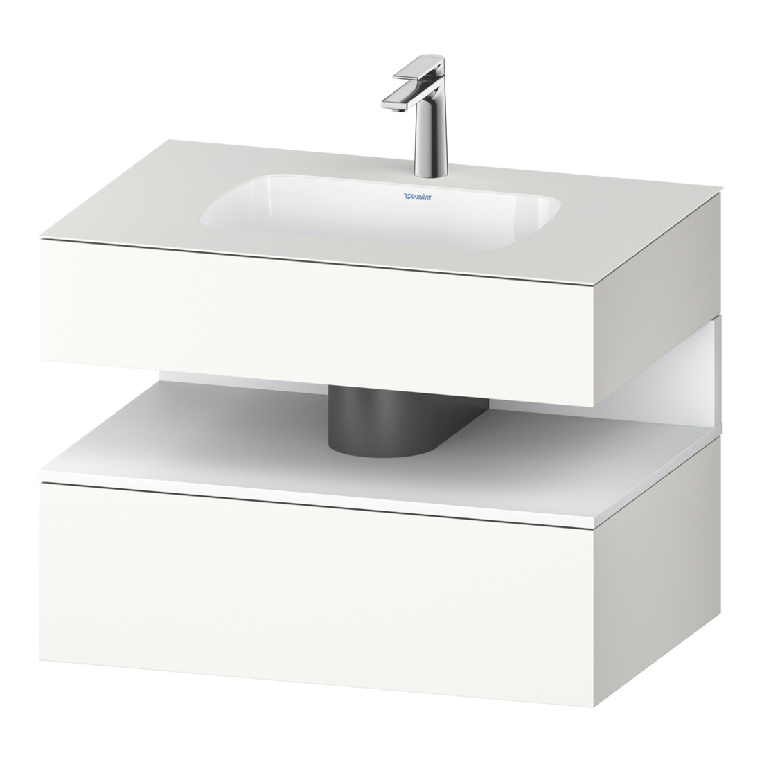 Duravit Set meuble lavabo encastré Qatego 80x55x60cm, blanc mat, Kon-WTU, niche