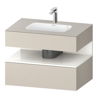 Duravit Set meuble lavabo encastré Qatego 80x55x60cm, w Hgl/taupe ma, meuble console