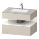 Duravit Set meuble lavabo encastré Qatego 80x55x60cm, w Hgl/taupe ma, meuble console-1