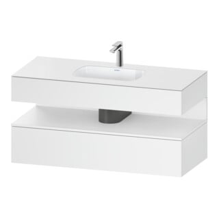 Duravit Set meuble vasque encastrable Qatego 120x55x60cm, blanc mat, console
