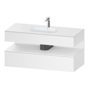 Duravit Set meuble vasque encastrable Qatego 120x55x60cm, blanc mat, console