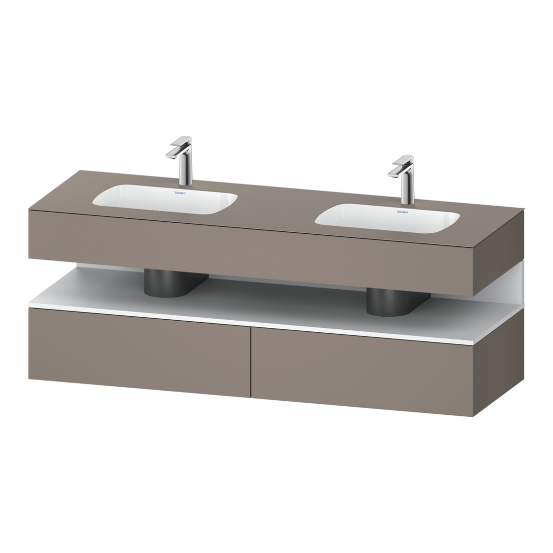 Duravit Set meuble vasque encastrable Qatego 160x55x60cm, sous-vasque console, blanc mat