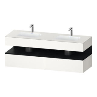 Duravit Set meuble vasque encastrable Qatego 160x55x60cm, sous-vasque console, blanc mat