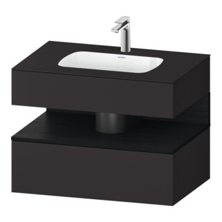 Duravit Set meuble vasque encastrable Qatego 80x55x60 cm, E blanc/gris mat, console sous-vasque