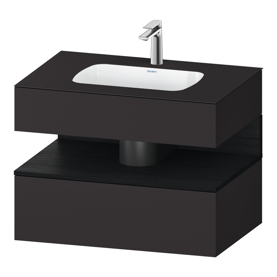 Duravit Set meuble vasque encastrable Qatego 80x55x60 cm, E blanc/gris mat, console sous-vasque
