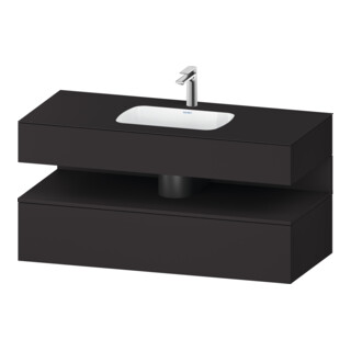 Duravit Set meuble vasque encastré Qatego 120x55x60 cm, graphite mat, sous-meuble console