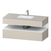 Duravit Set meuble vasque encastré Qatego 120x55x60cm, blanc mat/taupe, console sous-vasque