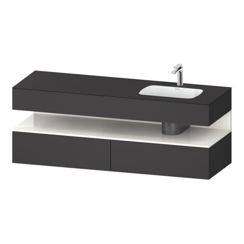 Duravit Set meuble vasque encastré Qatego 160x50x60cm, Kon-WTU, B, B r, w g/Gris ma