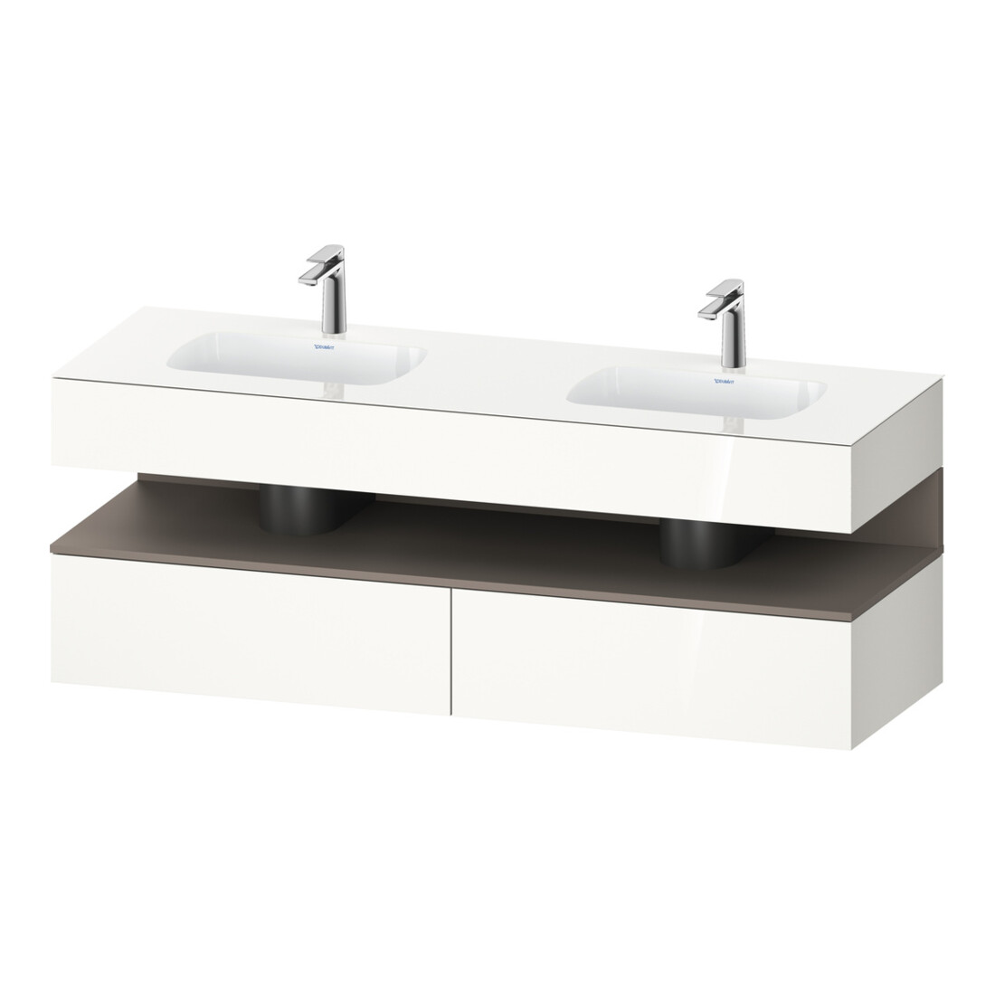 Duravit Set meuble vasque encastré Qatego 160x55x60 cm, Kon-WTU, B, blanc mat/blanc brillant