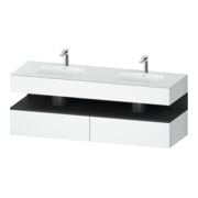 Duravit Set meuble vasque encastré Qatego 160x55x60 cm, Kon-WTU, graphite mat/we ma