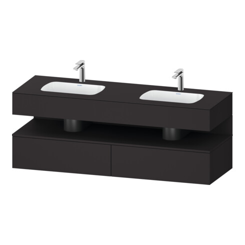 Duravit Set meuble vasque encastré Qatego 160x55x60cm, Kon-WTU, B, graphite mat