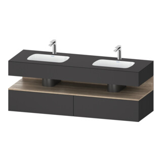 Duravit Set meuble vasque encastré Qatego 160x55x60cm, Kon-WTU, Ei Marmo/Gra ma